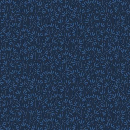 Essentials - In the Navy - Sprouts - Navy on Navy | Wilmington Prints 39093-444