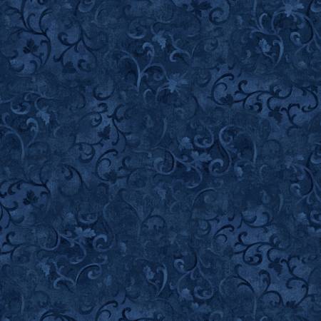 Essentials - Scroll - True Navy | Wilmington Prints 89025-494