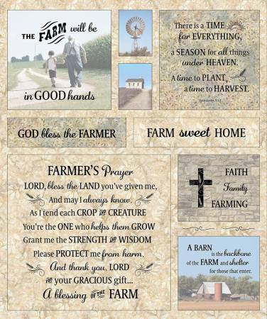 Panel - Farm Sweet Home Panel - Wheat - 36" Panel