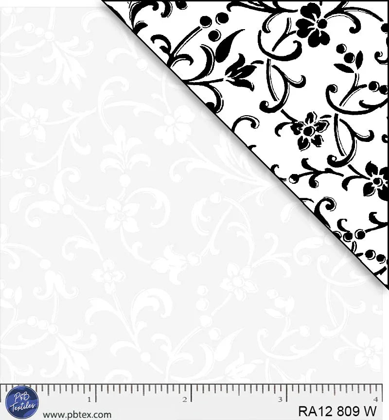 Ramblings 12 - Traditional Scroll - White on White