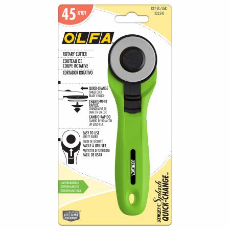OLFA 45mm Quick-Change Rotary Cutter - Lime