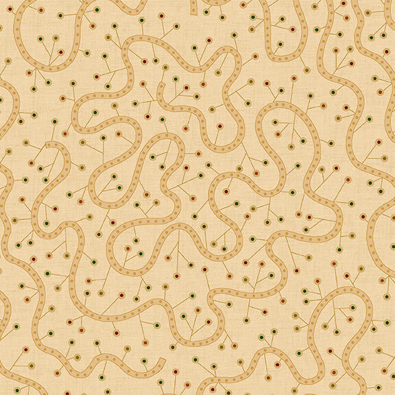 Spiced 108" - Swirly Vine - Beige | Henry Glass 0892-44