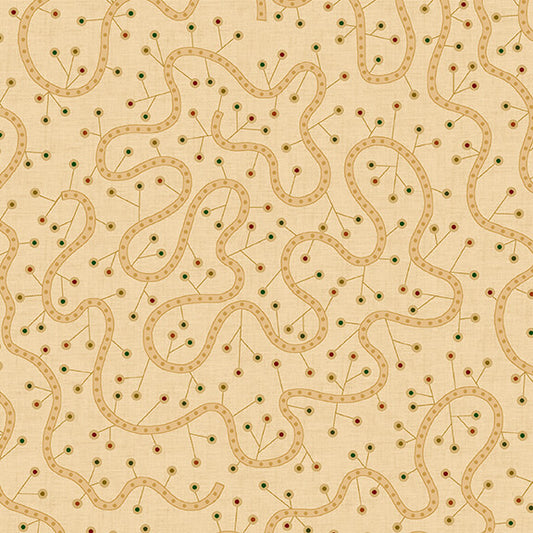 Spiced 108" - Swirly Vine - Beige | Henry Glass 0892-44