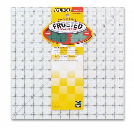 OLFA Frosted Acrylic Ruler 12-1/2" x 12-1/2" - The Standard