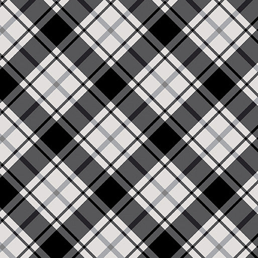 Moose Creek Lodge - Cabin Plaid - Gray/Black | Benartex 12918-12