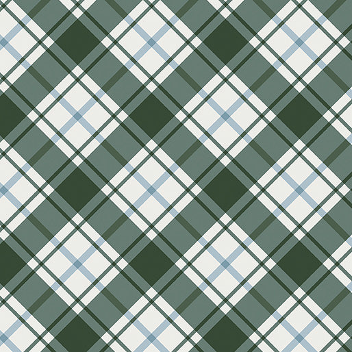 Moose Creek Lodge - Cabin Plaid - Cream/Green | Benartex 12918-40