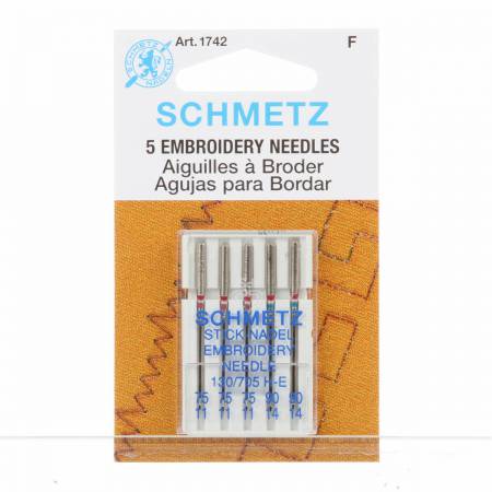 Schmetz Embroidery Machine Needle - Assorted Sizes (11/75 & 14/90)