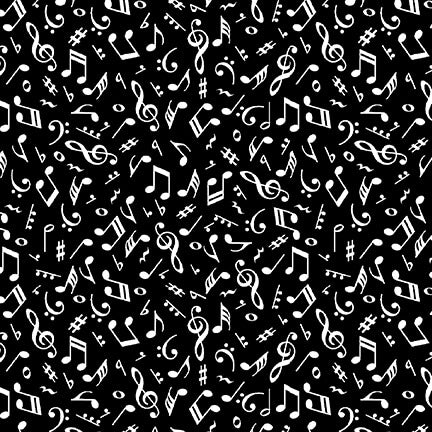 Paradox - Musical Notes - Black | Blank Quilting 1790-99