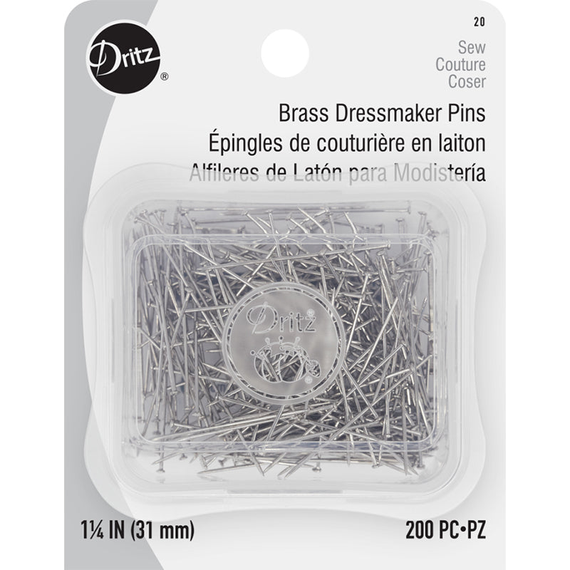 Dressmaker Pins - Brass - Size 20 - 1-1/4" - 200 ct