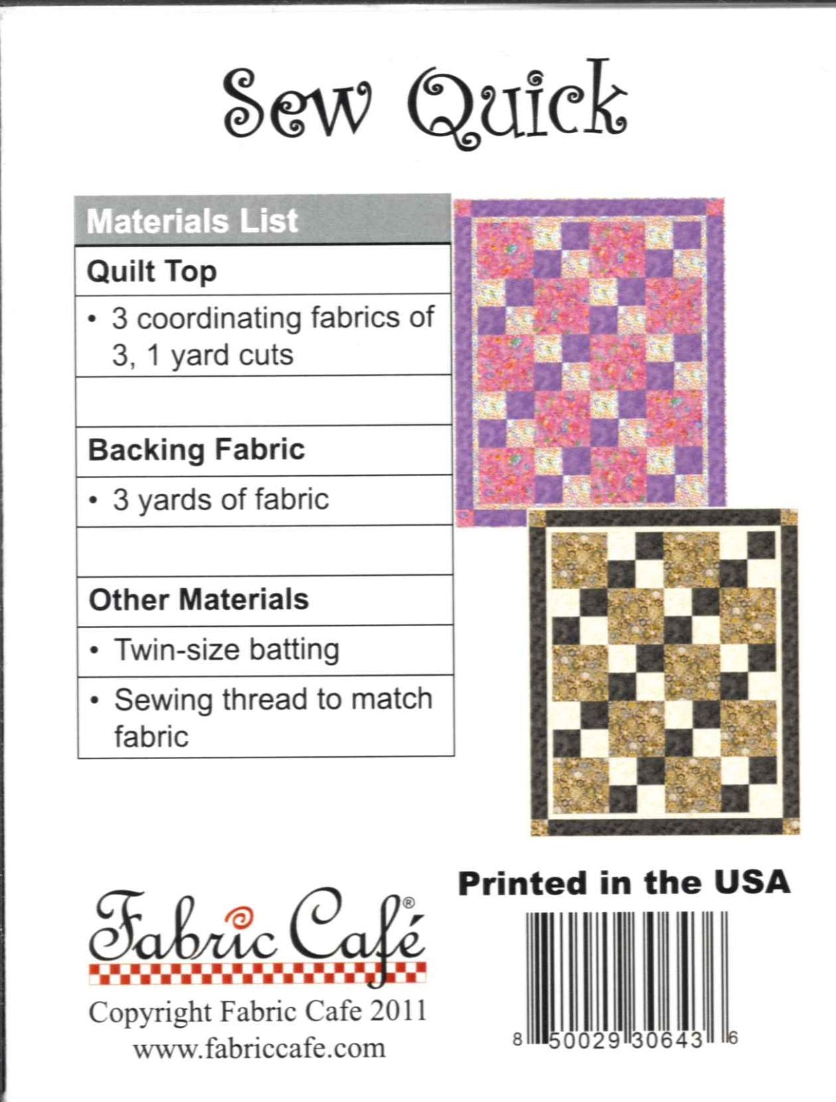 Sew Quick Pattern