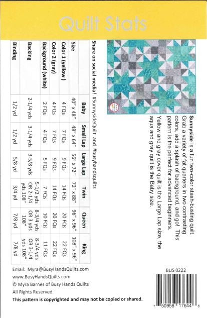 Sunnyside Pattern