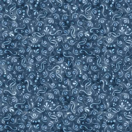 Fresh from the Grove - Tonal Swirl - Blue | Wilmington Prints 20517-441