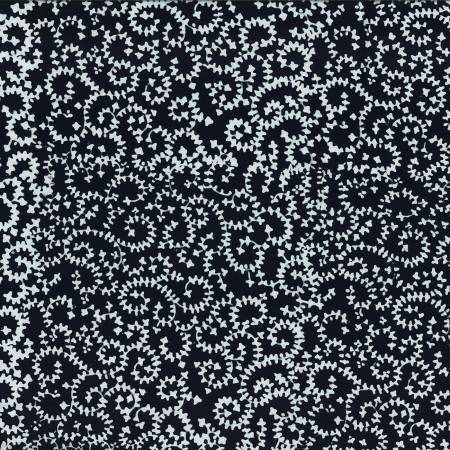 Moonlight - Black/White Diagonal Vine Batik - D | Wilmington Prints 22263-991