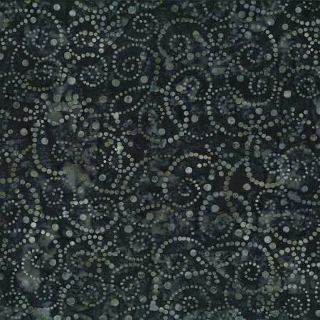 Moonlight - Dark Grey Pointilist Scroll Batik - I | Wilmington Prints 22264-919