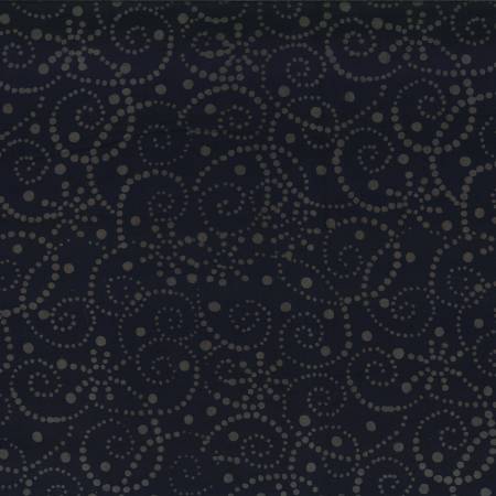 Moonlight - Black Pointilist Scroll Batik - J | Wilmington Prints 22264-999