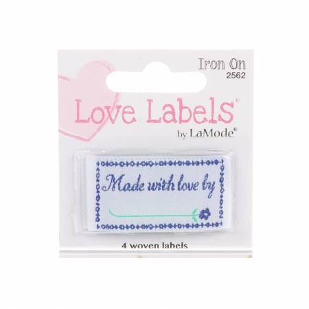 Made with Love By - Iron-on labels - 1-7/8in x 1in