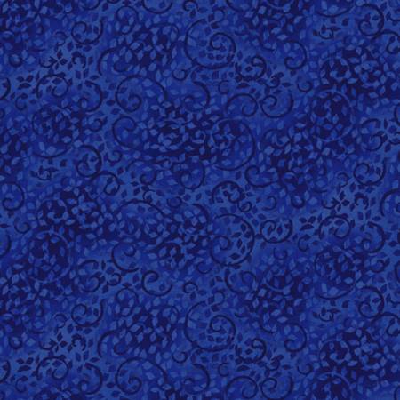 Essentials - Leafy Scroll - Royal Navy | Wilmington Prints 26035-446