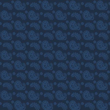 Essentials - In the Navy - Paisley Toss - Navy on Navy | Wilmington Prints 39085-444