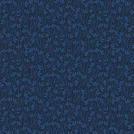 Essentials - In the Navy - Sprouts - Navy on Navy | Wilmington Prints 39093-444