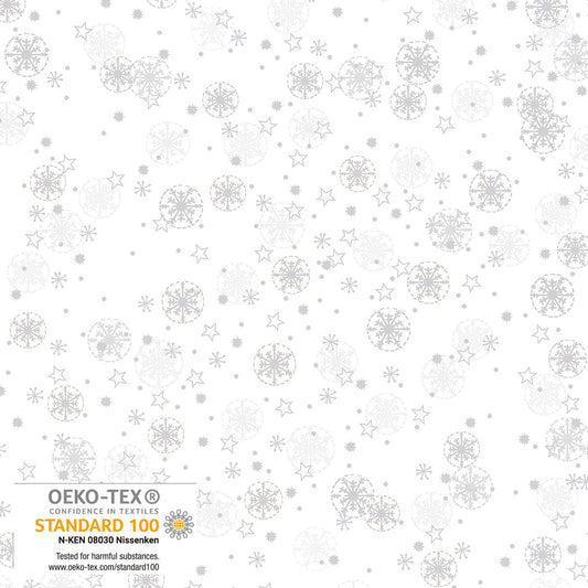 Frosty Snowflake - Small Snowflakes - White with Silver Metallic