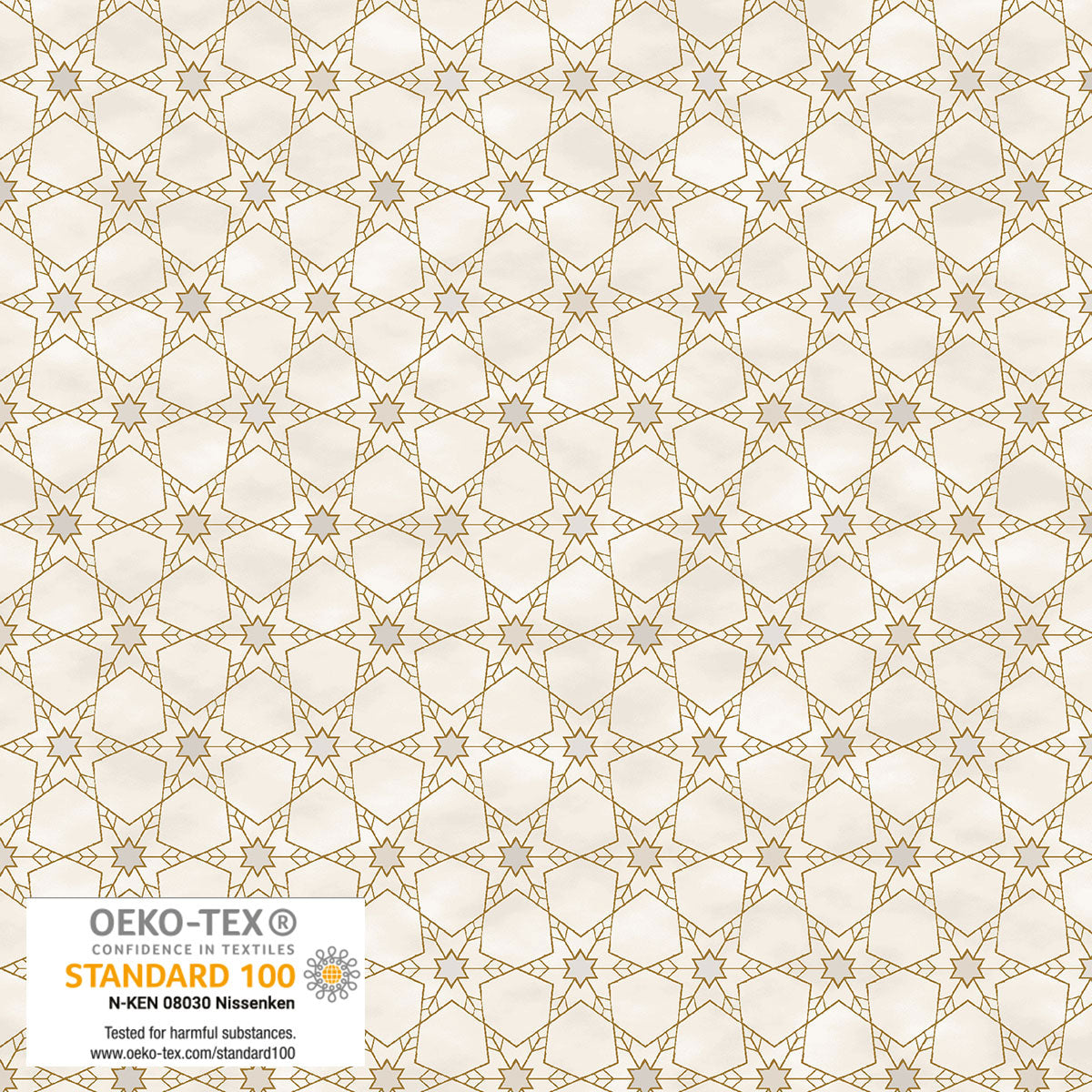 Frosty Snowflake - Geometric Star - Cream with Gold Metallic