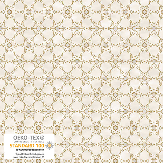 Frosty Snowflake - Geometric Star - Cream with Gold Metallic