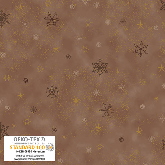 Frosty Snowflake - Snowflake and Sprinkle - Brown with Gold Metallic