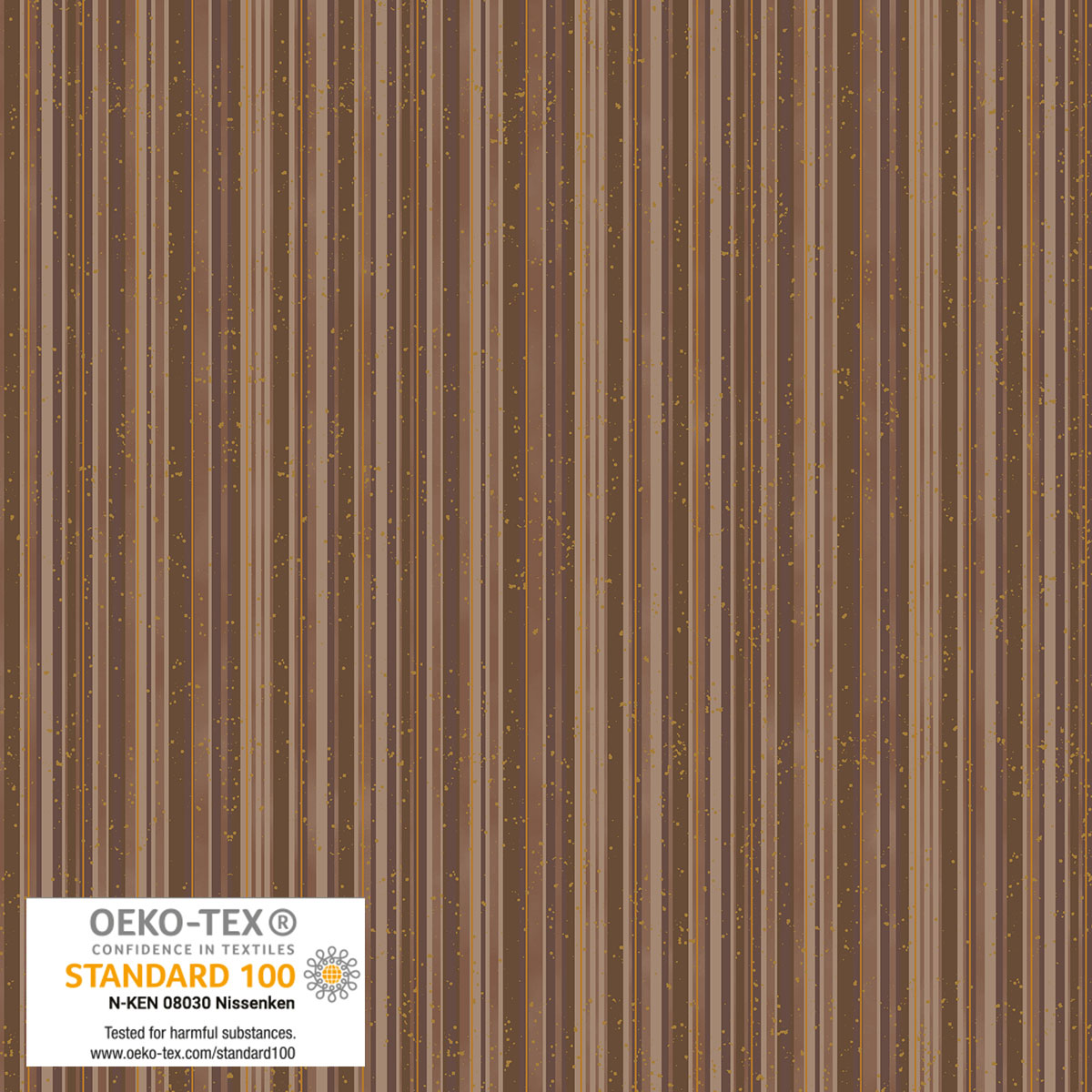 Frosty Snowflake - Stripes - Brown with Gold Metallic | Stof Fabrics S-FROSTYSNOW-4590-303