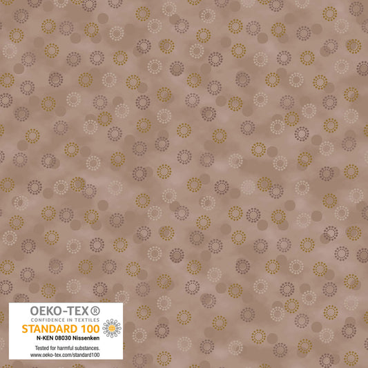 Frosty Snowflake - Circles - Brown with Gold Metallic