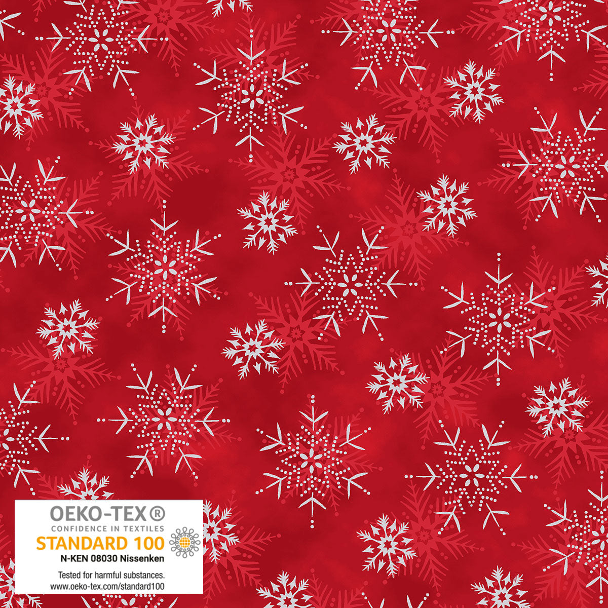 Frosty Snowflake - Medium Snowflakes - Red with Silver Metallic