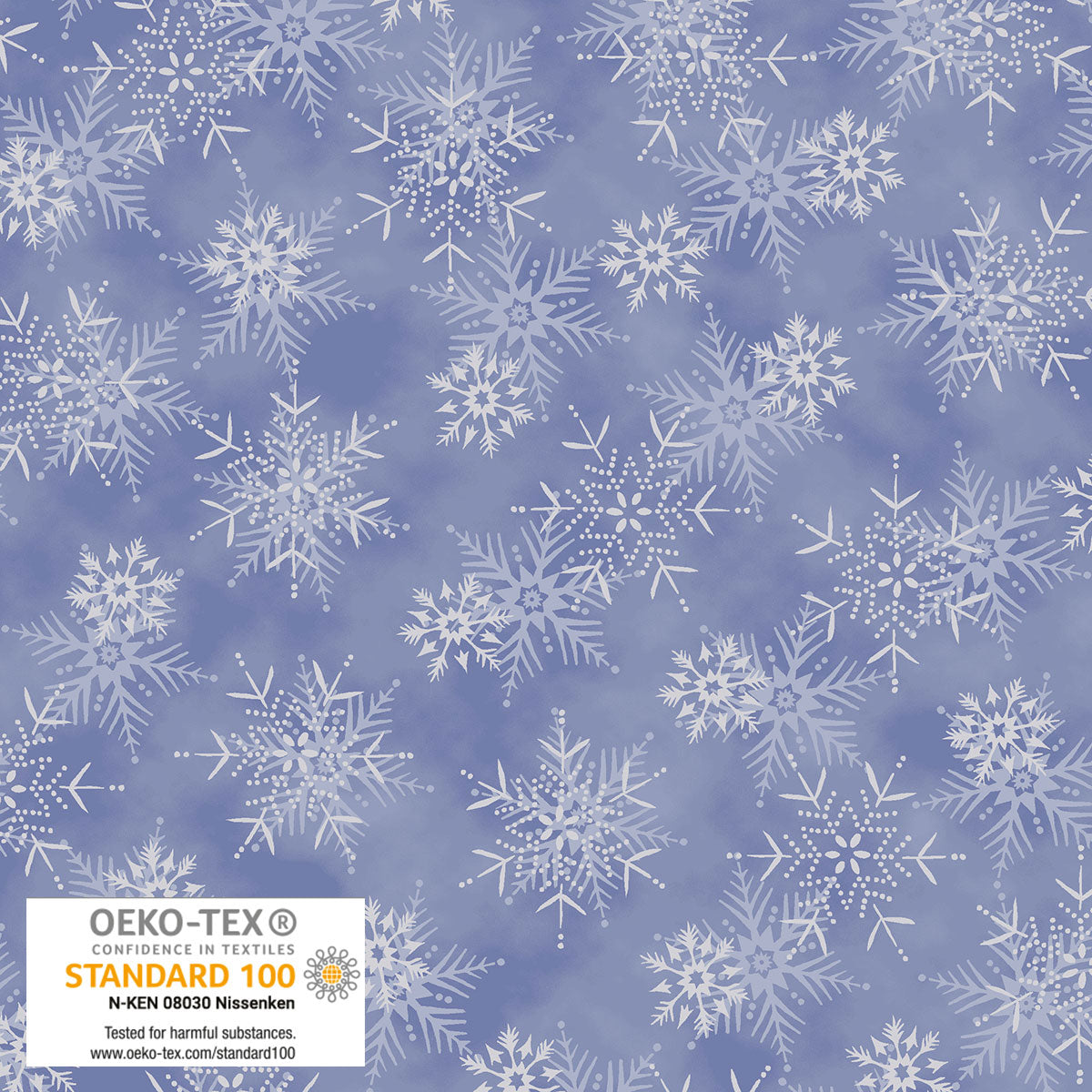 Frosty Snowflake - Medium Snowflakes - Light Blue with Silver Metallic