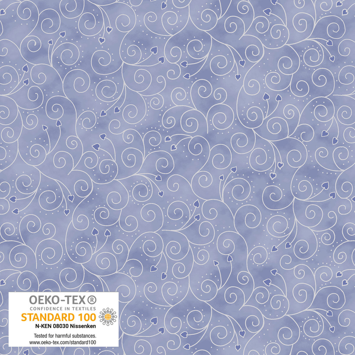 Frosty Snowflake - Scroll/Heart Branches - Light Blue with Silver Metallic