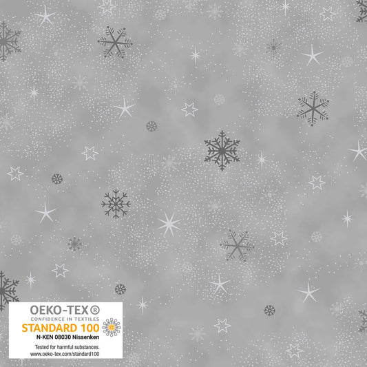 Frosty Snowflake - Snowflakes and Sprinkle - Gray with Silver Metallic