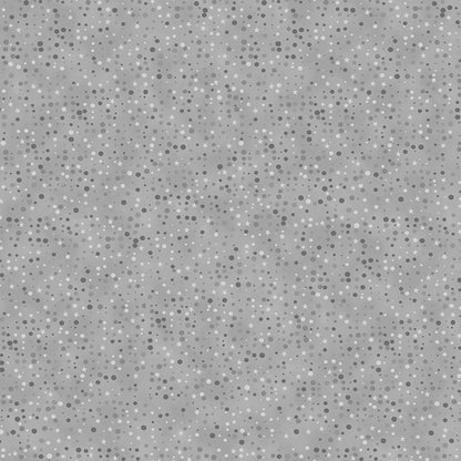 Christmas Is Near - Dots & Stars - Light Gray with Silver Metallic