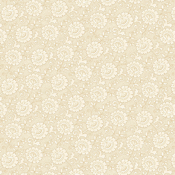 Cream & Sugar IX - Floral - Beige on Beige