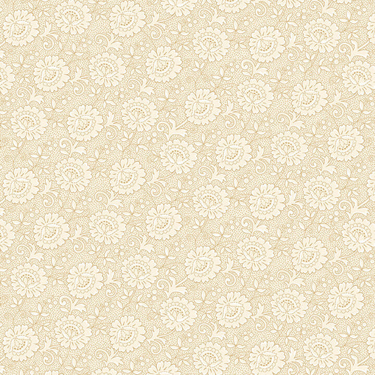 Cream & Sugar IX - Floral - Beige on Beige