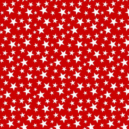 My Happy Place - Tossed Little Stars - Red | Studio E Fabrics 6041-81