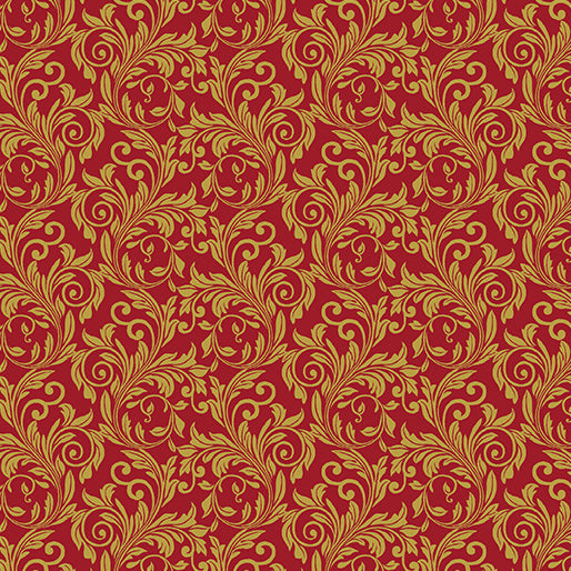 A Festive Medley - Festive Scroll - Crimson | Benartex 6872M-23