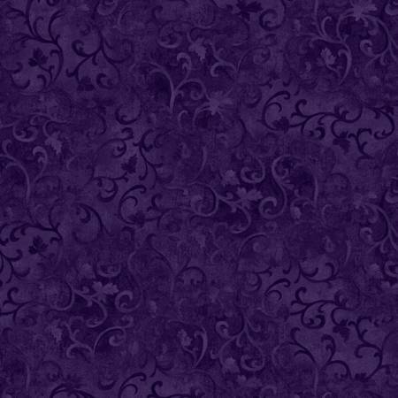 Essentials - Scroll - Dark Eggplant | Wilmington Prints 89025-699