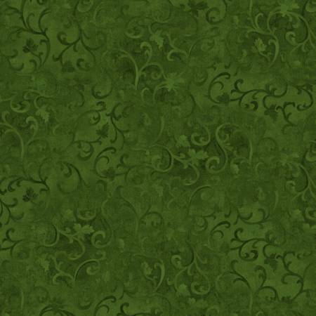 Essentials - Scroll - Very Dark Green | Wilmington Prints 89025-799