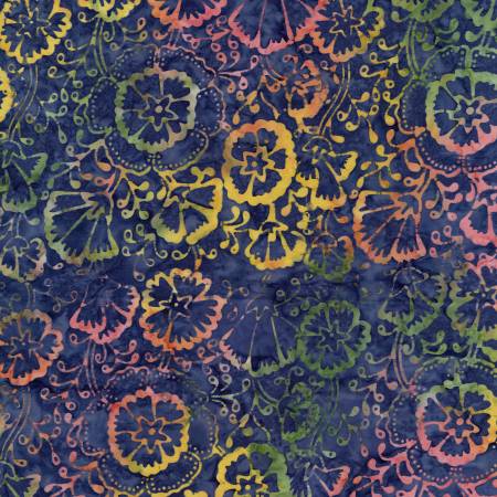 Tonga - Play - Spring Floral Batik - Royal | Timeless Treasures B7160-ROYAL