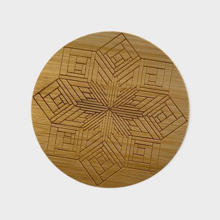 Broken Star Log Cabin Round Coaster Set