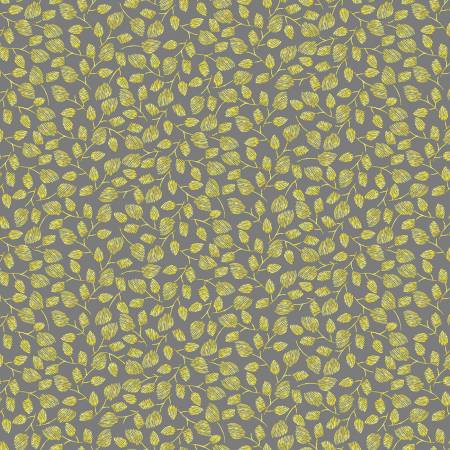 Buttercup - Leaves On Stems - Grey | Timeless Treasures C1126-GREY