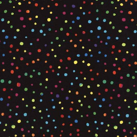 Dots - Multicolor on Black | Timeless Treasures C3151-BLK