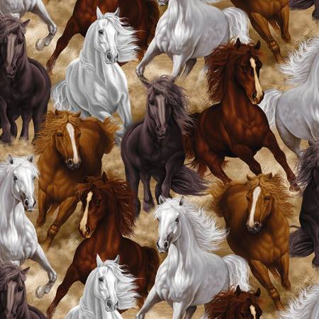 Running Horses - Mulicolor | Timeless Treasures C7776-MULTI