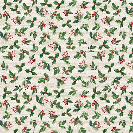 Comfort & Joy - Holly & Leaves - Natural | Timeless Treasures C8659-NATURAL