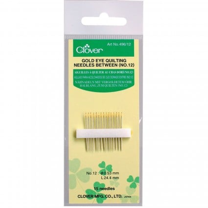 Clover Gold Eye Quilting Needles - Between Size 12