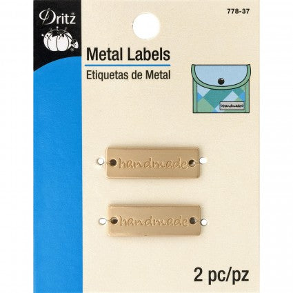 Dritz Matte Gold Tone Metal Labels - 2 ct