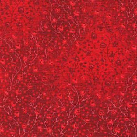 Fusions 4 (Fusions 4070) - Small Floral Vine - Crimson | Robert Kaufman EY-4070-48