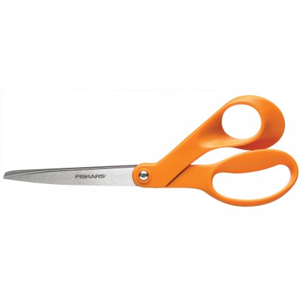 Fiskars 8" Bent Handle - Right Handed Scissors